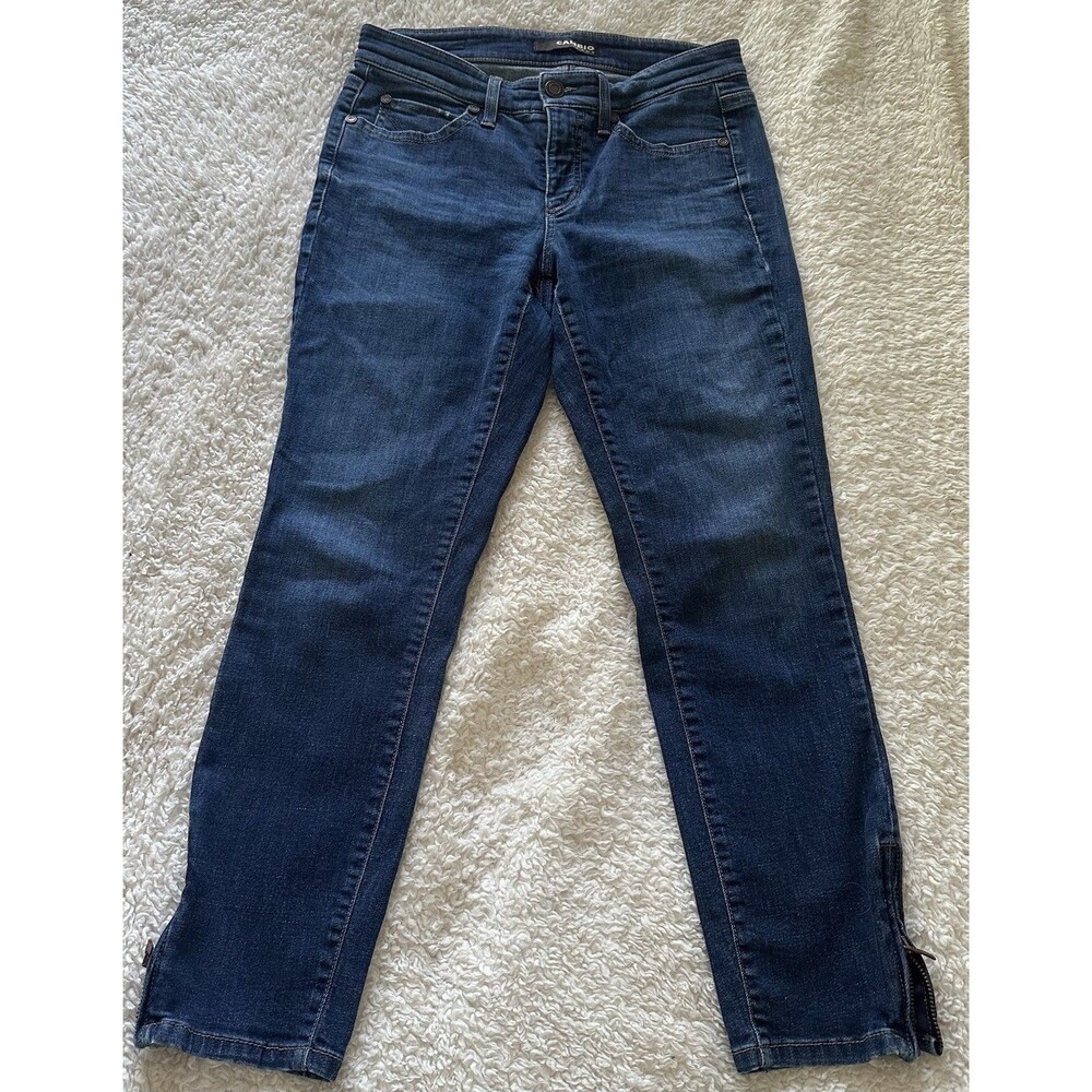 Cambio Piper Sz 6-8, 34L “Superstretch” Slim Leg Jeans with Zippers Jeans
